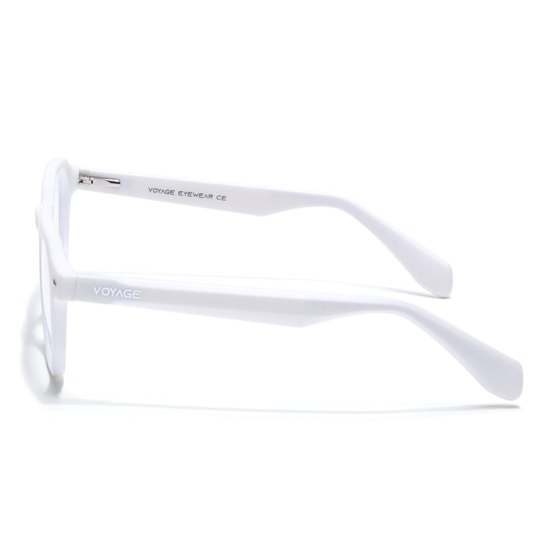 Voyage White Round Eyeglasses for Men & Women (7122FMG7309-C9)