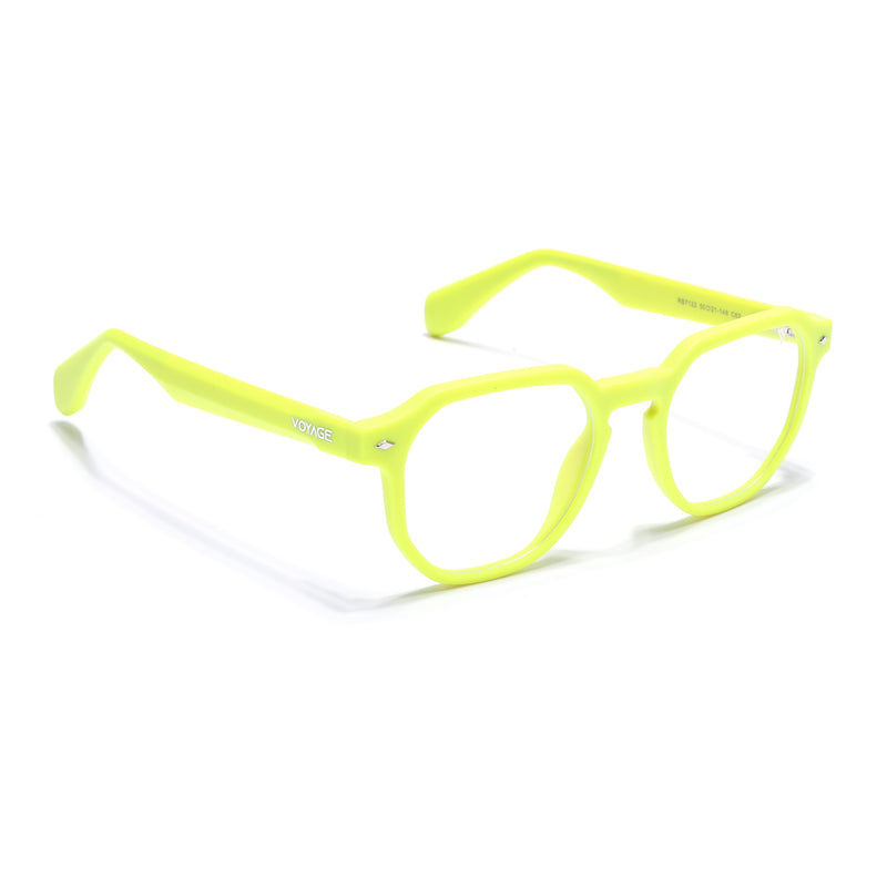 Voyage Neon Yellow Round Eyeglasses for Men & Women (7122FMG7310-C10)