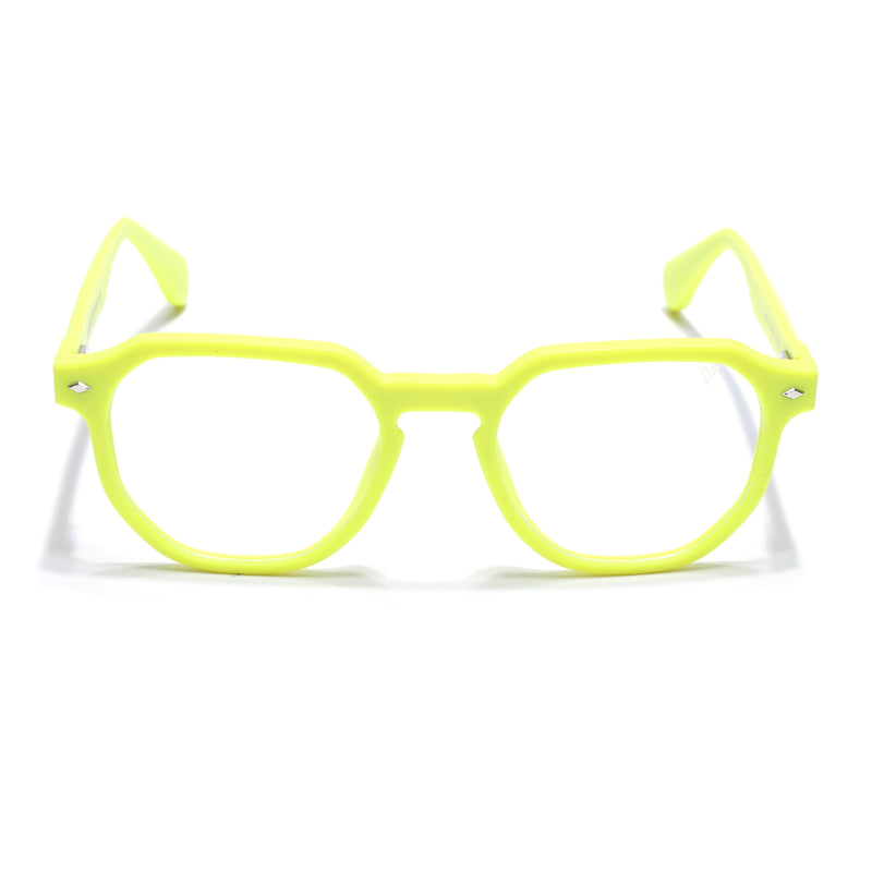 Voyage Neon Yellow Round Eyeglasses for Men & Women (7122FMG7310-C10)