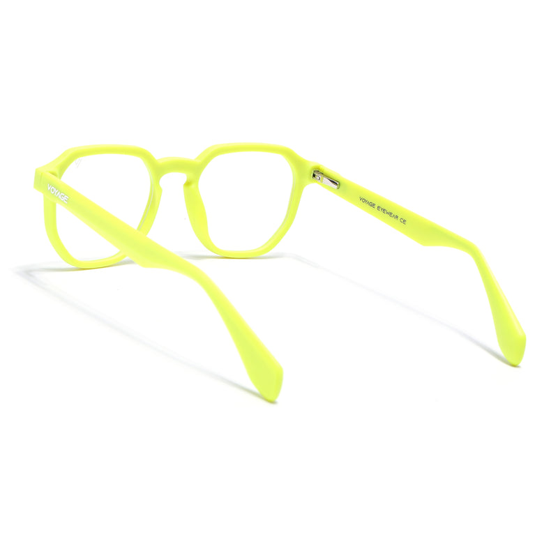 Voyage Neon Yellow Round Eyeglasses for Men & Women (7122FMG7310-C10)