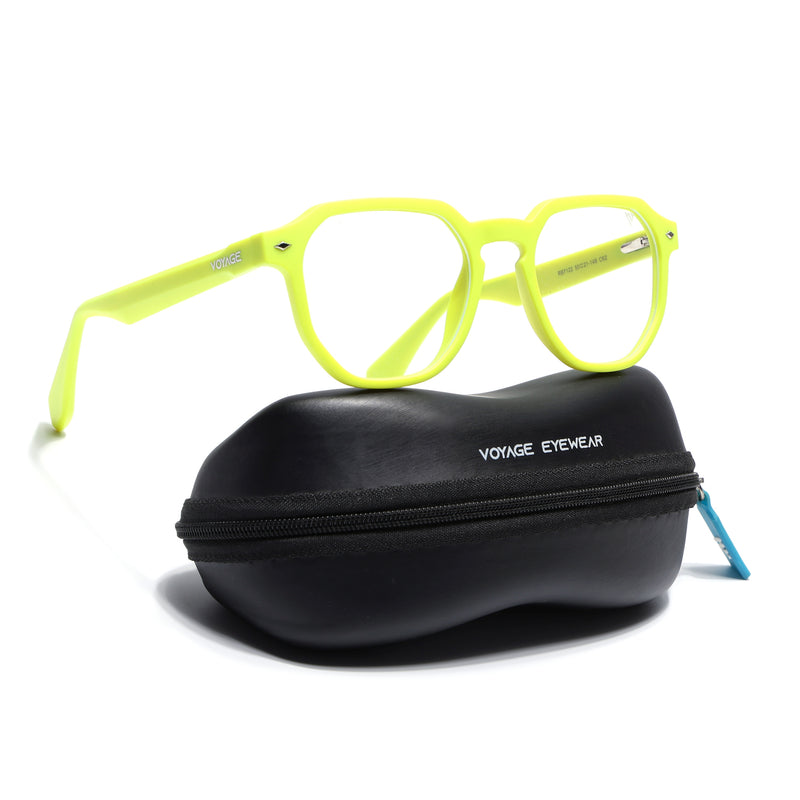 Voyage Neon Yellow Round Eyeglasses for Men & Women (7122FMG7310-C10)