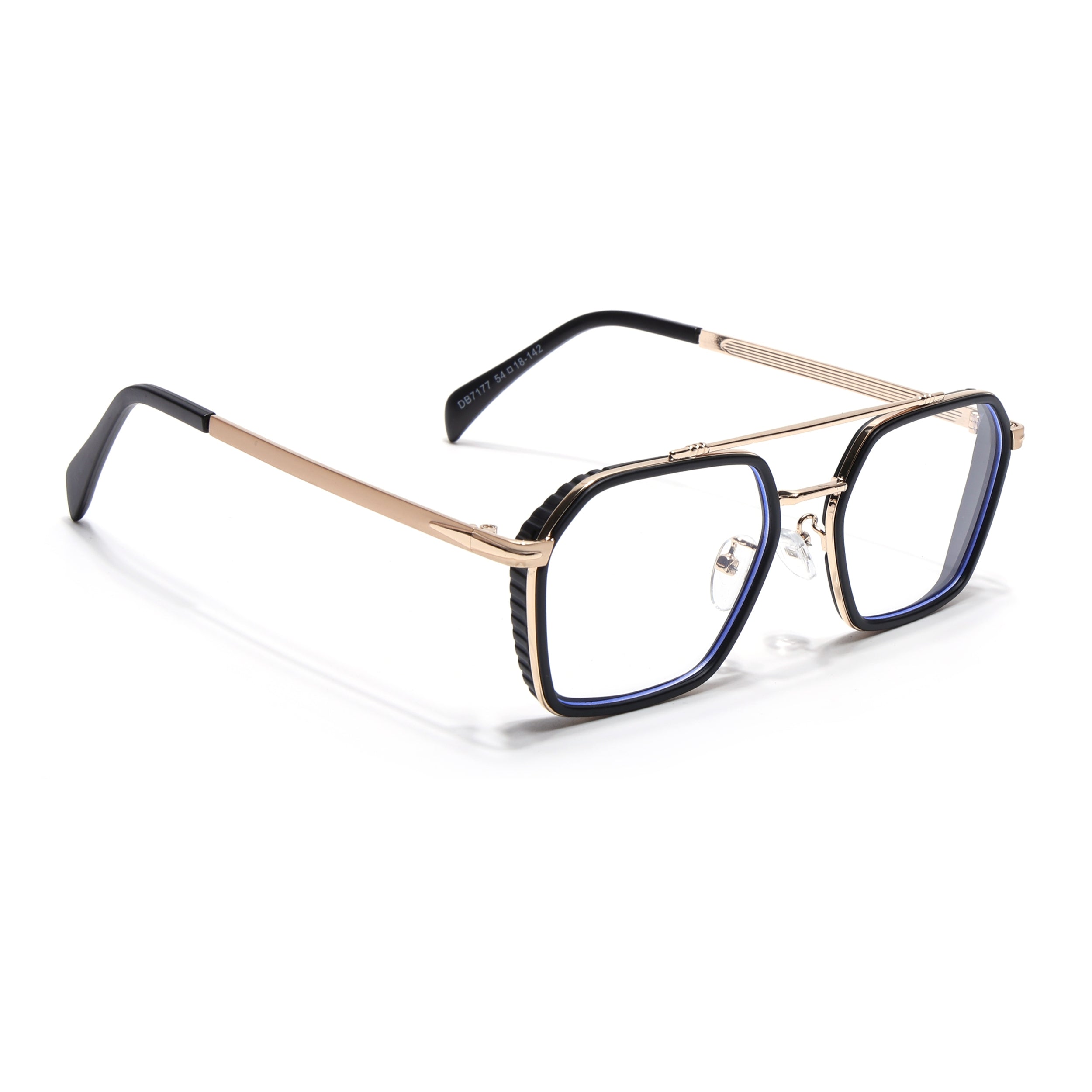 Voyage Black & Golden Wayfarer Eyeglasses for Men & Women (7177MG5268-C2)