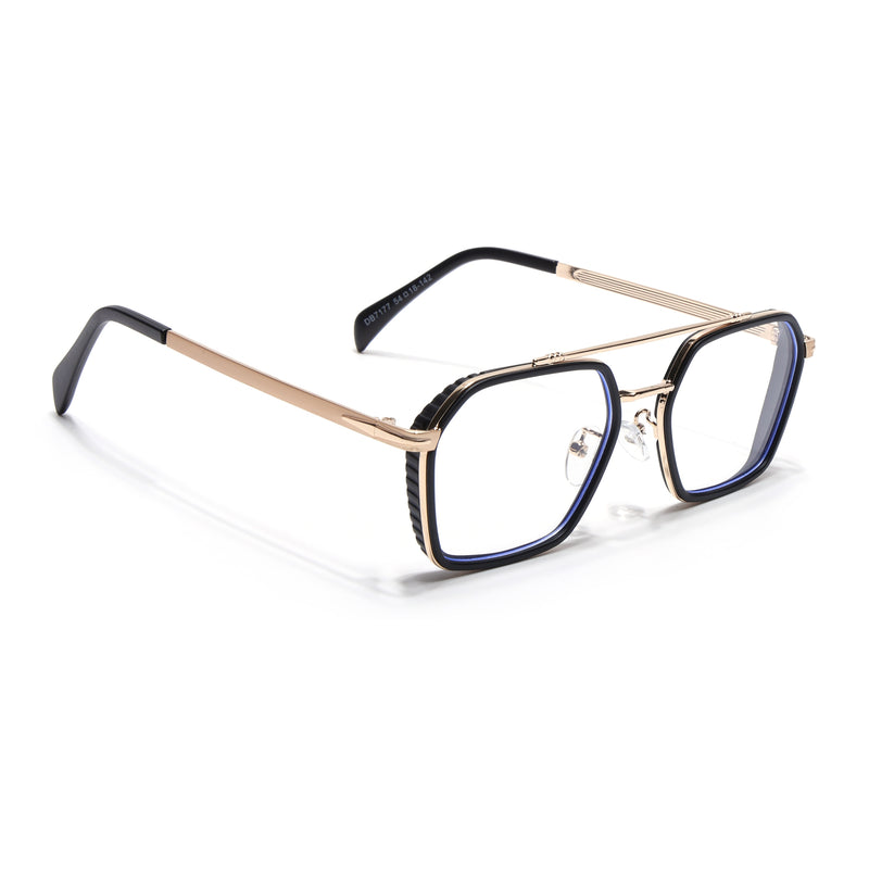 Voyage Black & Golden Wayfarer Eyeglasses for Men & Women (7177MG5268-C2)
