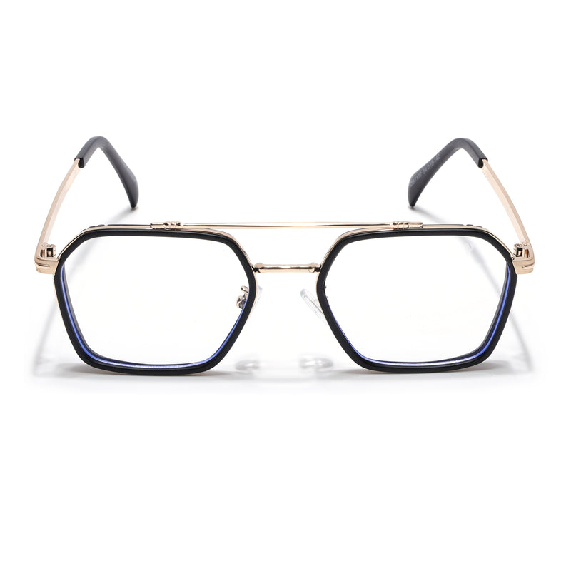 Voyage Black & Golden Wayfarer Eyeglasses for Men & Women (7177MG5268-C2)