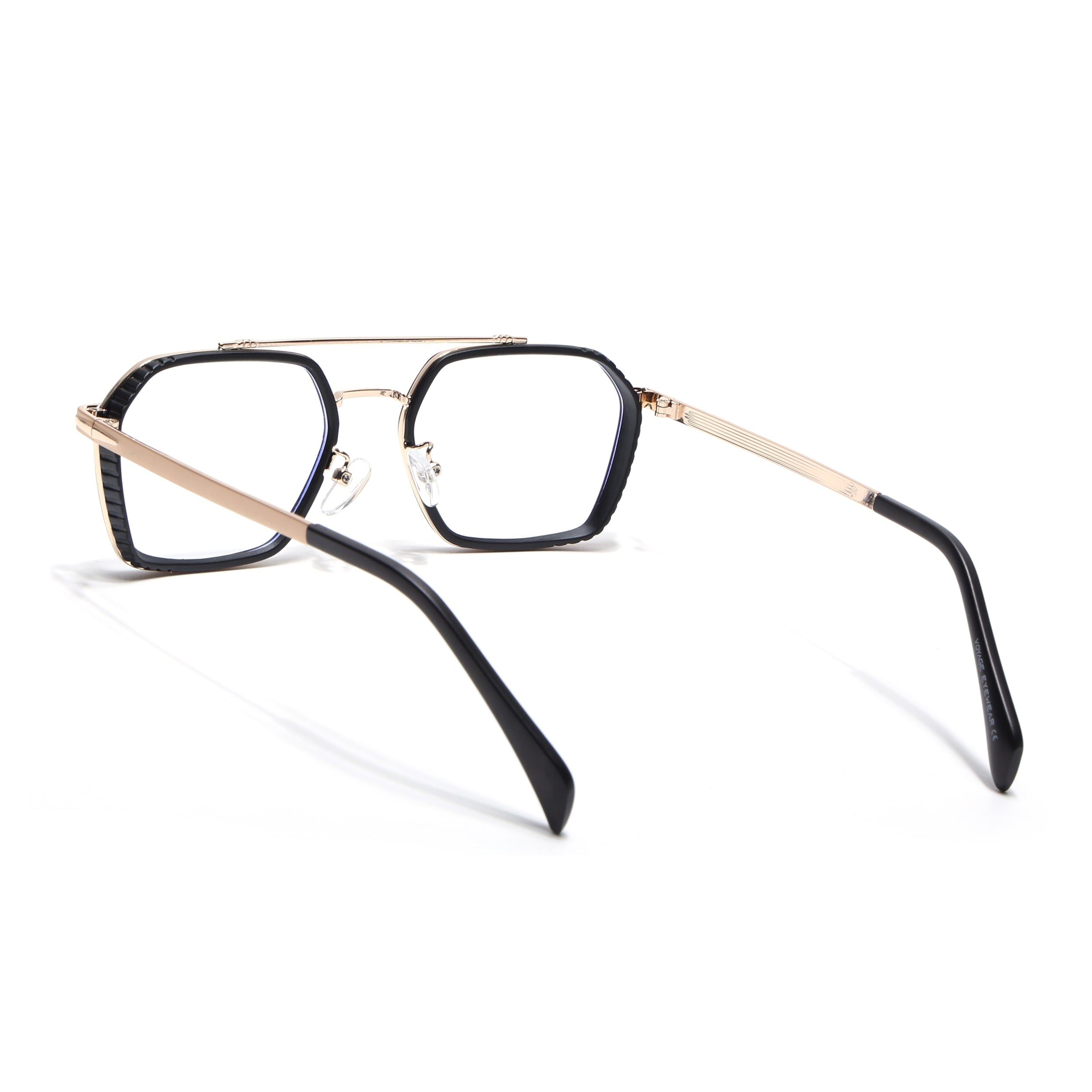 Voyage Black & Golden Wayfarer Eyeglasses for Men & Women (7177MG5268-C2)