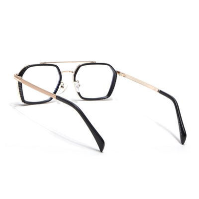 Voyage Black & Golden Wayfarer Eyeglasses for Men & Women (7177MG5268-C2)