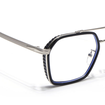 Voyage Black & Silver Wayfarer Eyeglasses for Men & Women (7177MG5269-C3)