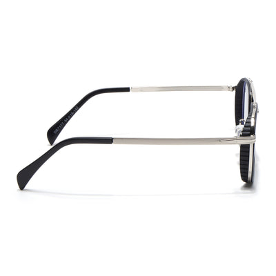 Voyage Black & Silver Wayfarer Eyeglasses for Men & Women (7177MG5269-C3)