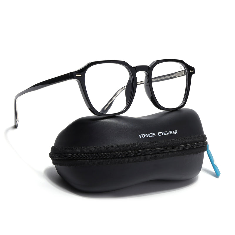 Voyage Black Wayfarer Eyeglasses for Men & Women (72014MG4398-C1)