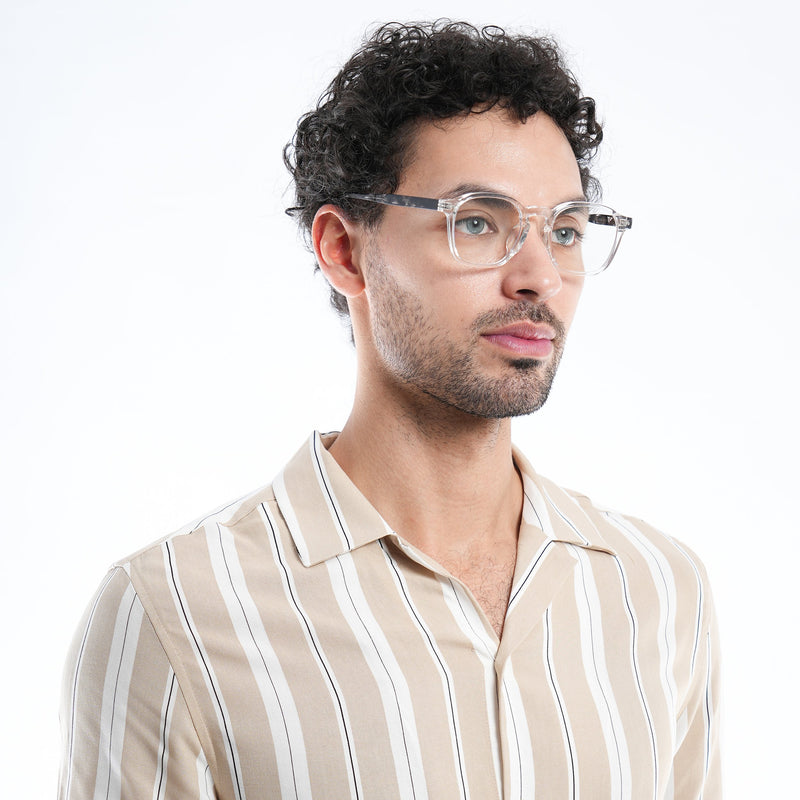 Voyage Transparent Wayfarer Eyeglasses for Men & Women (72025MG4399-C1)