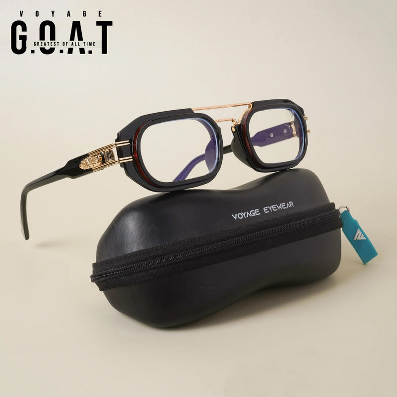 Voyage Goat Black & Maroon Oval Eyeglasses for Men & Women (7255MG3925-C1)