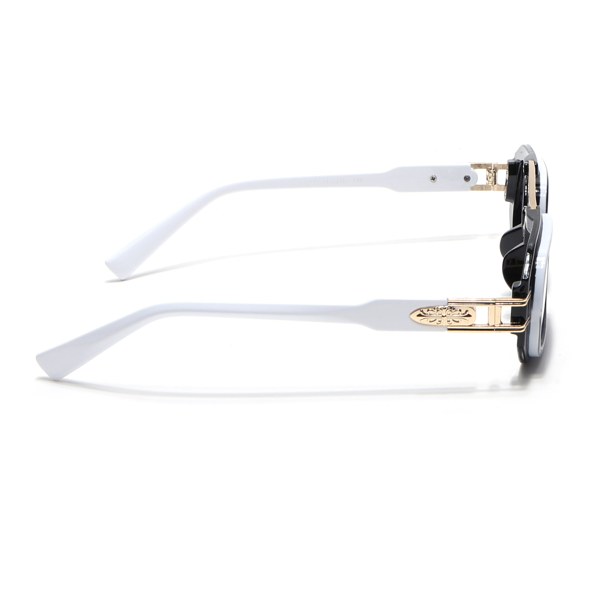 Voyage Goat Black & White Oval Eyeglasses for Men & Women