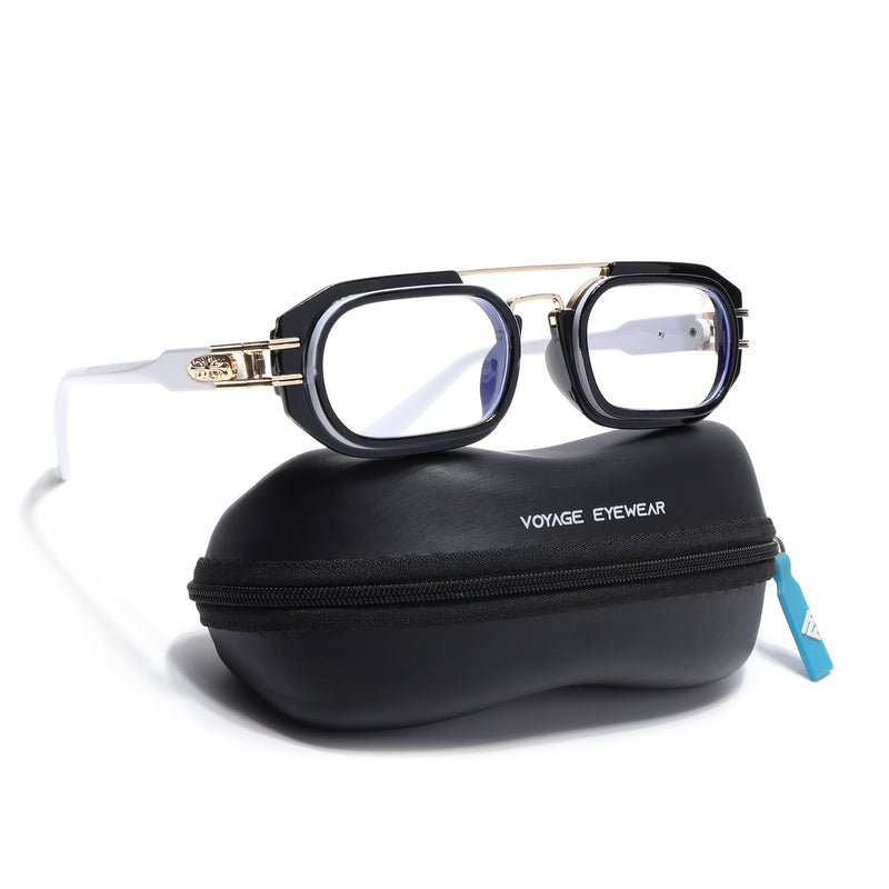 Voyage Goat Black & White Oval Eyeglasses for Men & Women (7255MG3926-C2)
