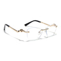 Voyage Golden Square Rim Less Eyeglasses - MG3930
