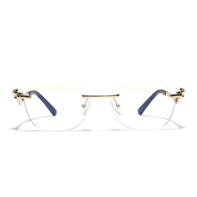 Voyage Golden Square Rim Less Eyeglasses - MG3930