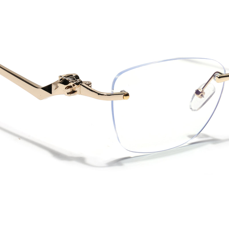 Voyage Golden Square Rim Less Eyeglasses - MG3930