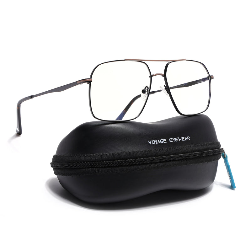 Voyage Black & Brown Wayfarer Eyeglasses for Men & Women (73013FMG7066-C2)