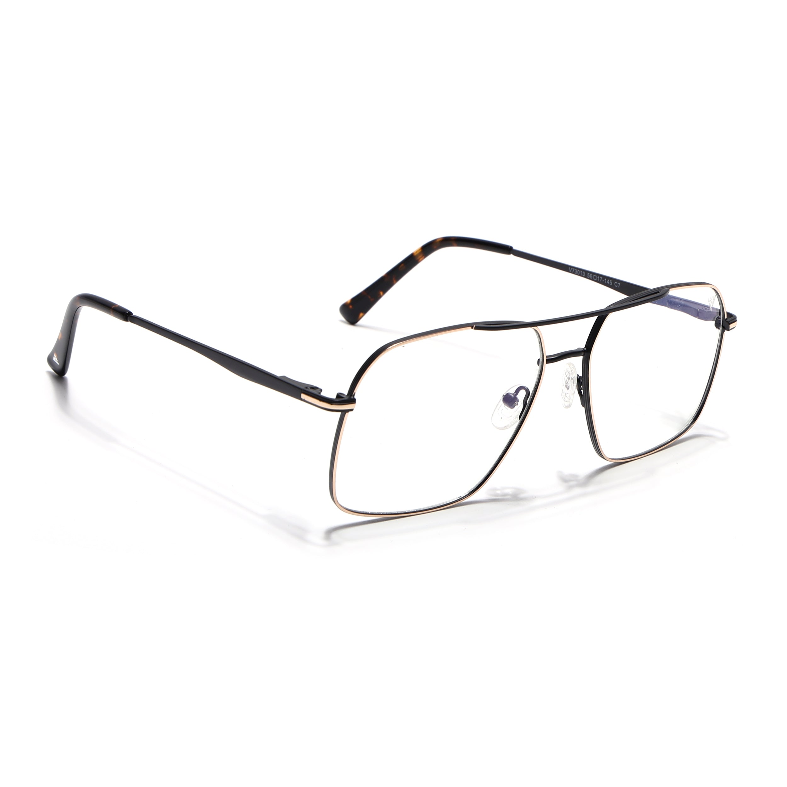 Voyage Golden & Black Wayfarer Eyeglasses for Men & Women (73013FMG7067-C3)