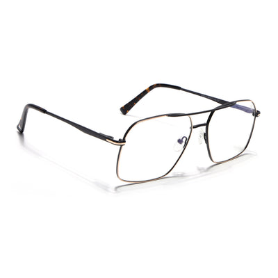 Voyage Golden & Black Wayfarer Eyeglasses for Men & Women (73013FMG7067-C3)