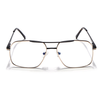 Voyage Golden & Black Wayfarer Eyeglasses for Men & Women (73013FMG7067-C3)