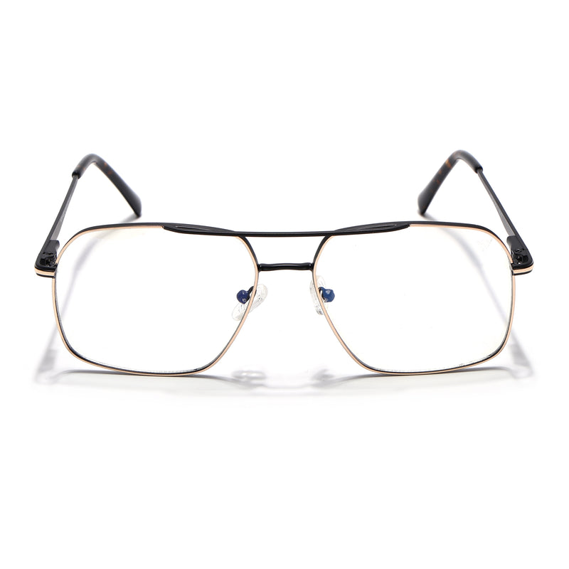 Voyage Golden & Black Wayfarer Eyeglasses for Men & Women (73013FMG7067-C3)
