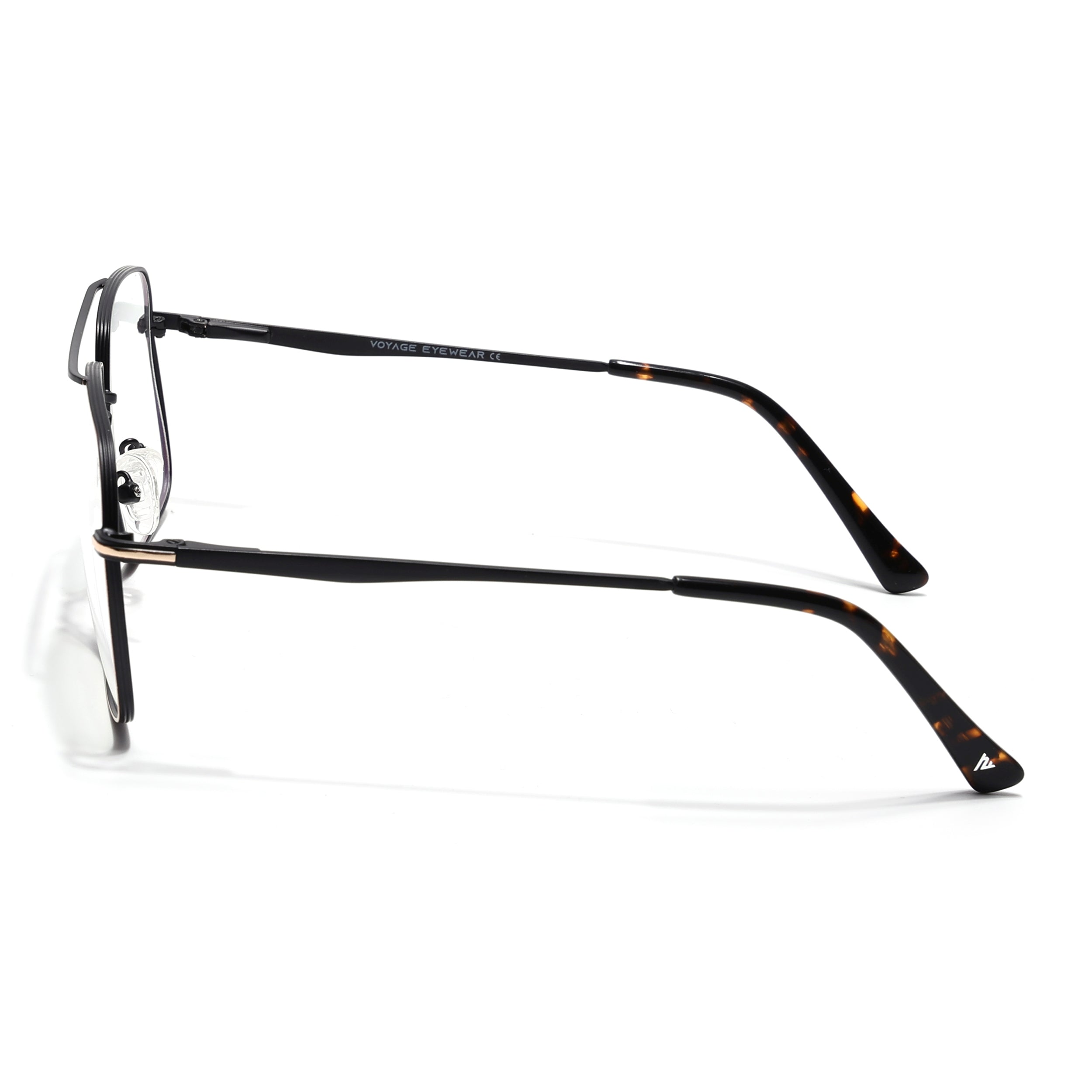 Voyage Golden & Black Wayfarer Eyeglasses for Men & Women (73013FMG7067-C3)