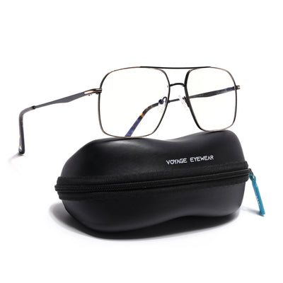 Voyage Golden & Black Wayfarer Eyeglasses for Men & Women (73013FMG7067-C3)