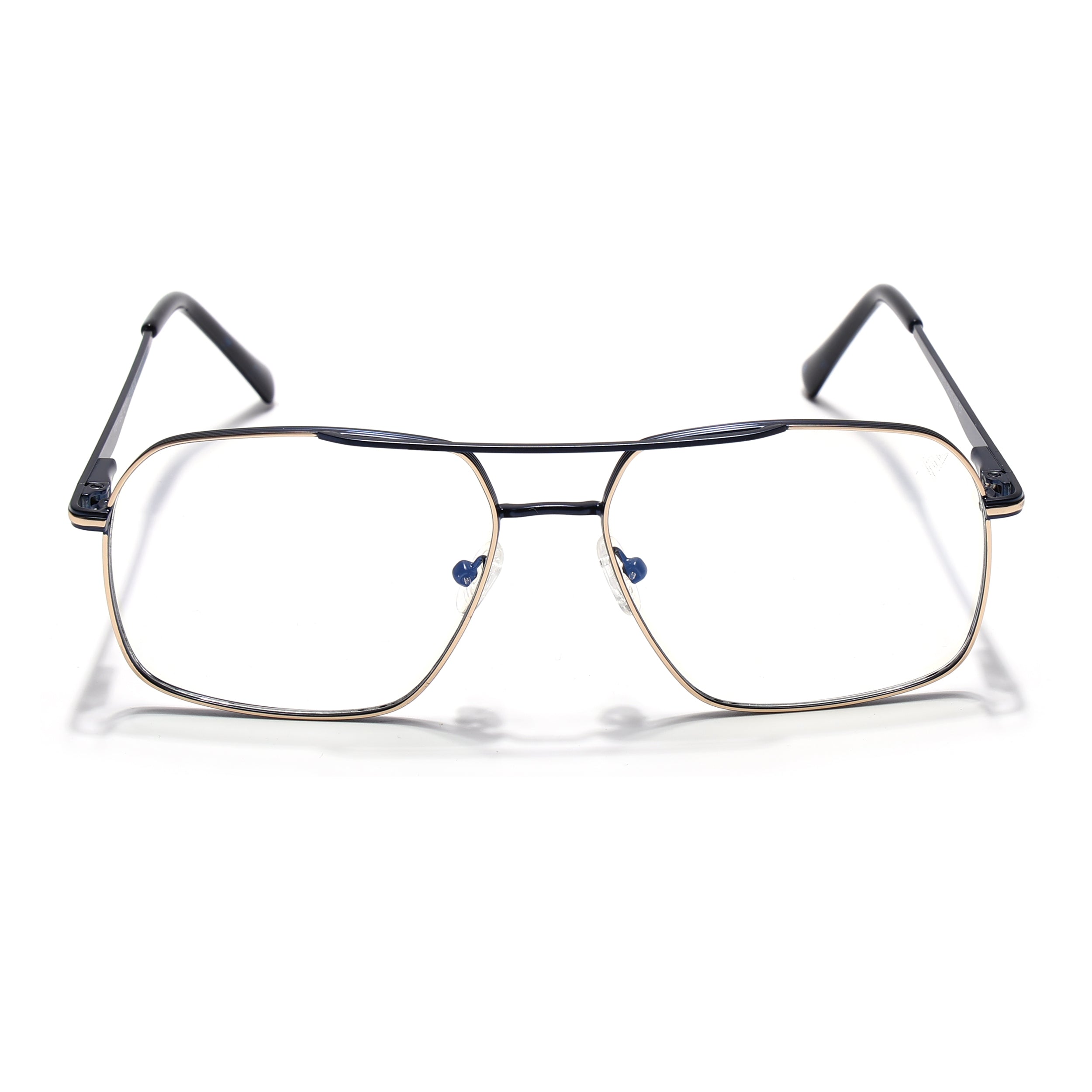 Voyage Golden & Navy Blue Wayfarer Eyeglasses for Men & Women (73013FMG7068-C4)