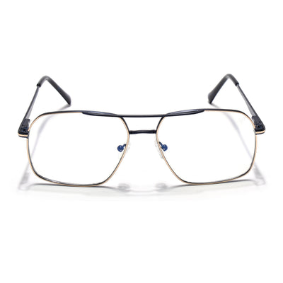 Voyage Golden & Navy Blue Wayfarer Eyeglasses for Men & Women (73013FMG7068-C4)