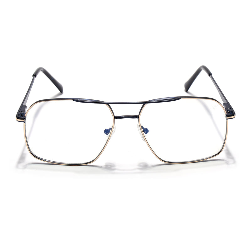 Voyage Golden & Navy Blue Wayfarer Eyeglasses for Men & Women (73013FMG7068-C4)