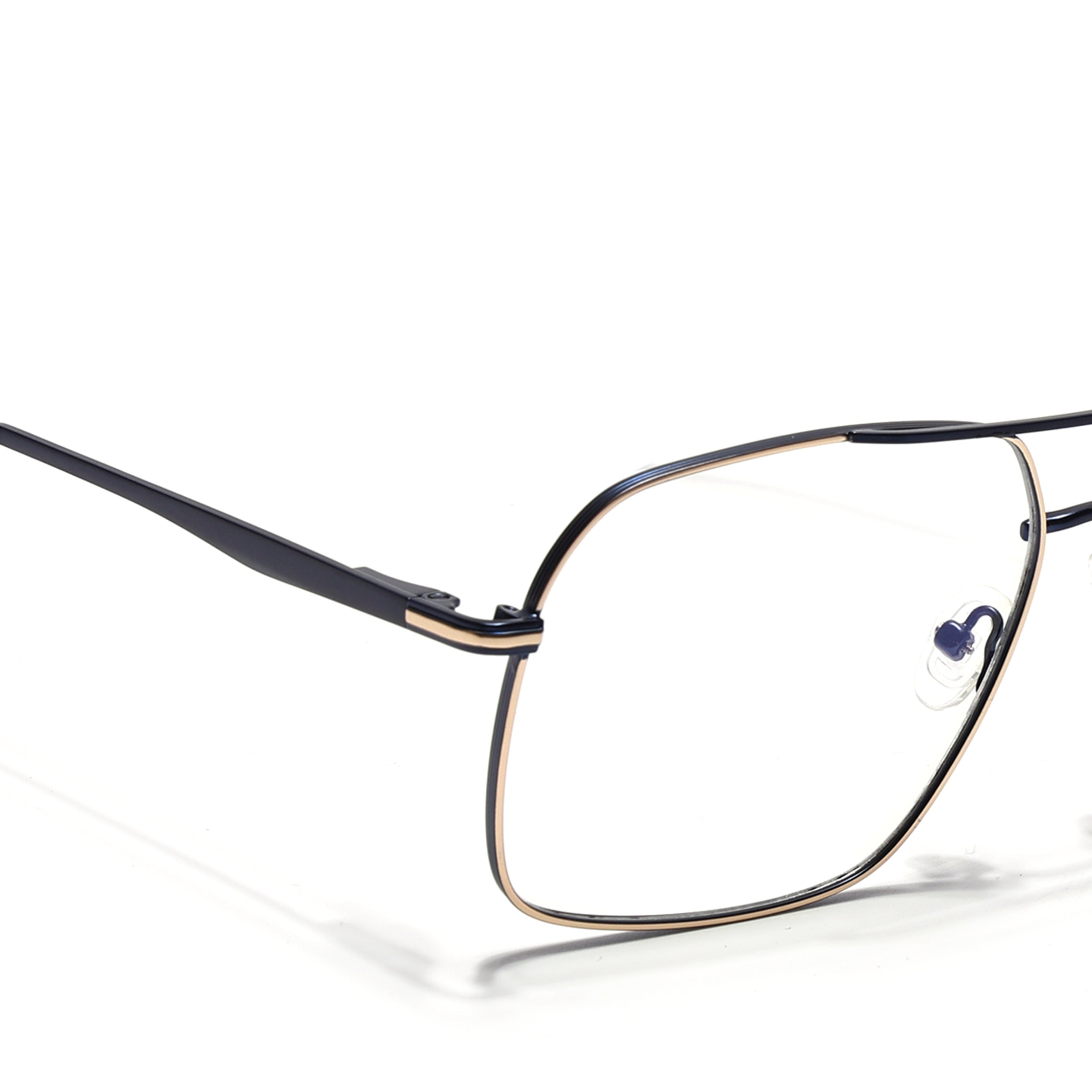 Voyage Golden & Navy Blue Wayfarer Eyeglasses for Men & Women (73013FMG7068-C4)