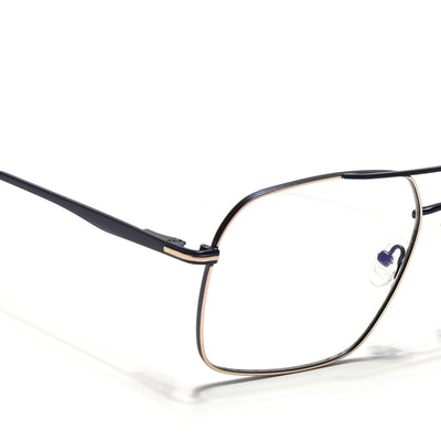 Voyage Golden & Navy Blue Wayfarer Eyeglasses for Men & Women (73013FMG7068-C4)