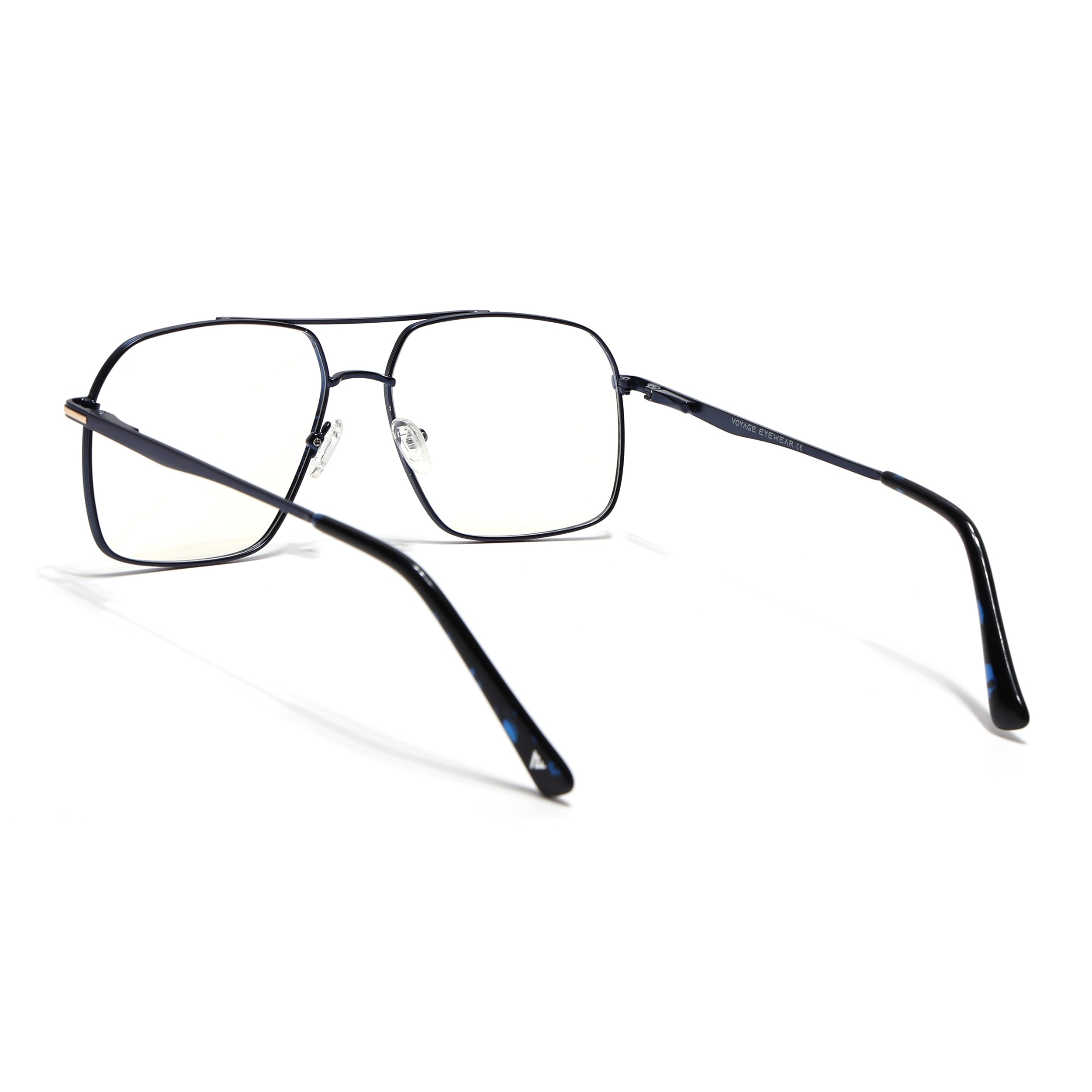Voyage Golden & Navy Blue Wayfarer Eyeglasses for Men & Women (73013FMG7068-C4)