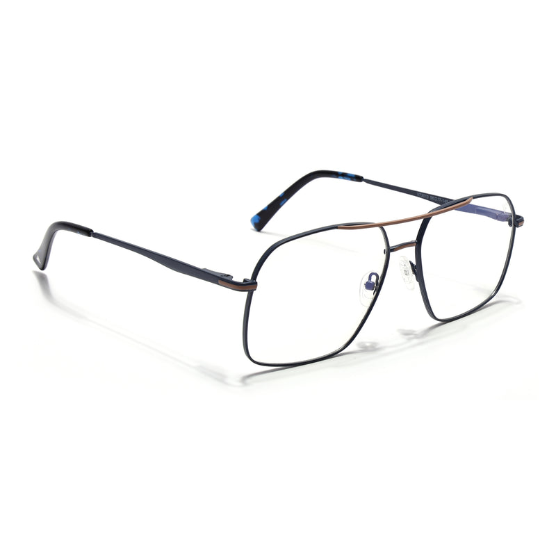 Voyage Blue & Brown Wayfarer Eyeglasses for Men & Women (73013FMG7069-C5)