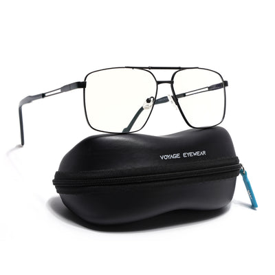 Voyage Black Wayfarer Eyeglasses for Men & Women (73014FMG7072-C1)