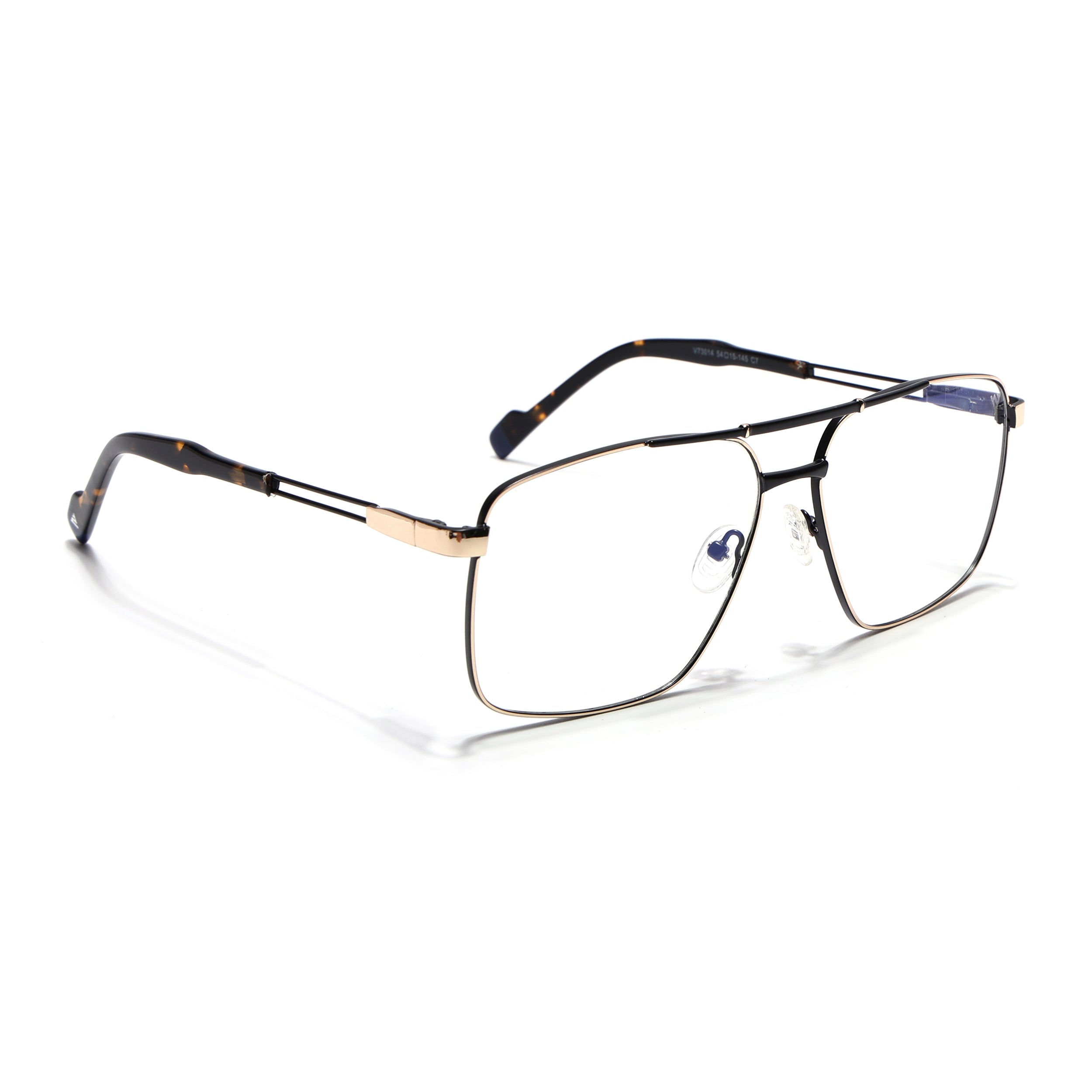 Voyage Golden & Black Wayfarer Eyeglasses for Men & Women (73014FMG7074-C3)