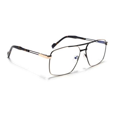 Voyage Golden & Black Wayfarer Eyeglasses for Men & Women (73014FMG7074-C3)