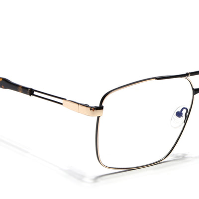 Voyage Golden & Black Wayfarer Eyeglasses for Men & Women (73014FMG7074-C3)