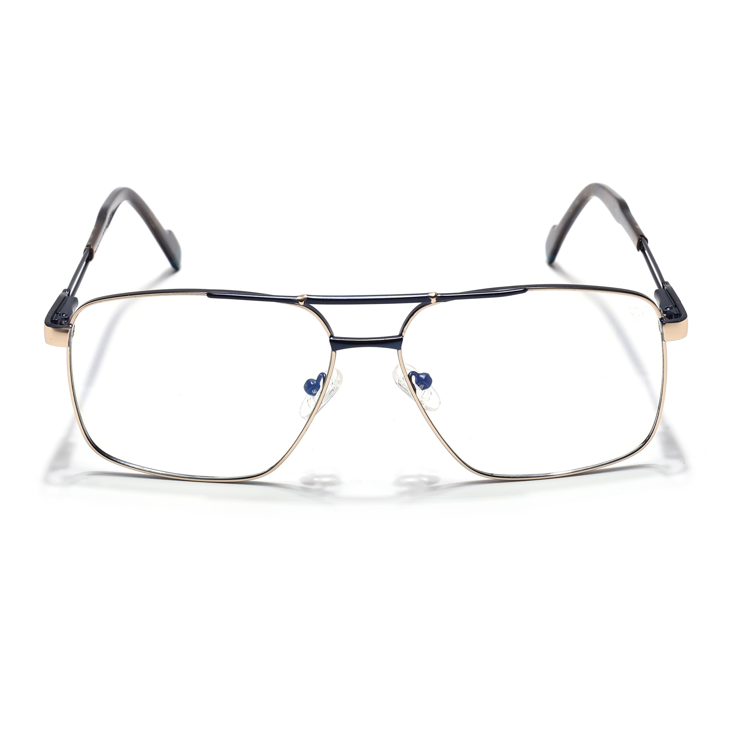 Voyage Golden & Navy Blue Wayfarer Eyeglasses for Men & Women (73014FMG7075-C4)