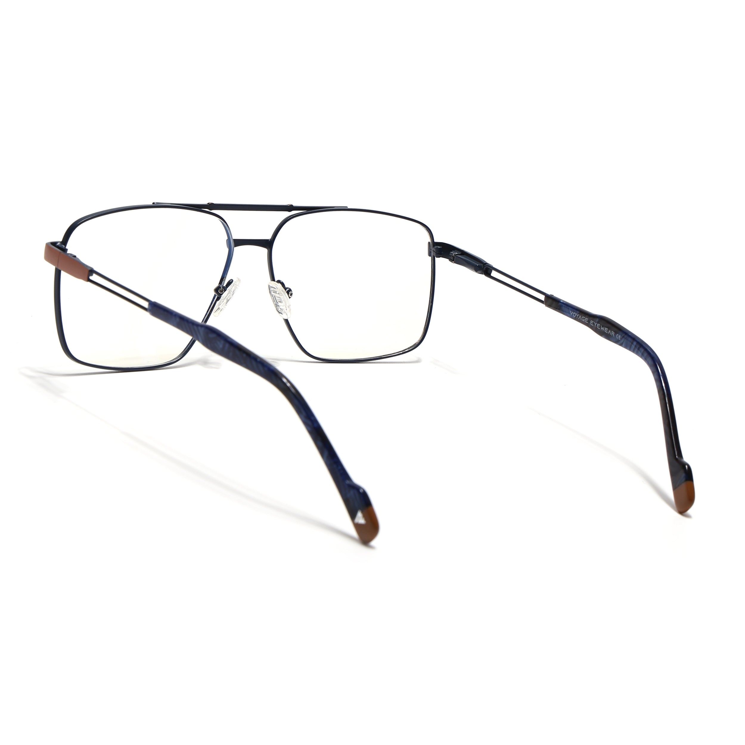 Voyage Blue & Brown Wayfarer Eyeglasses for Men & Women (73014FMG7076-C5)