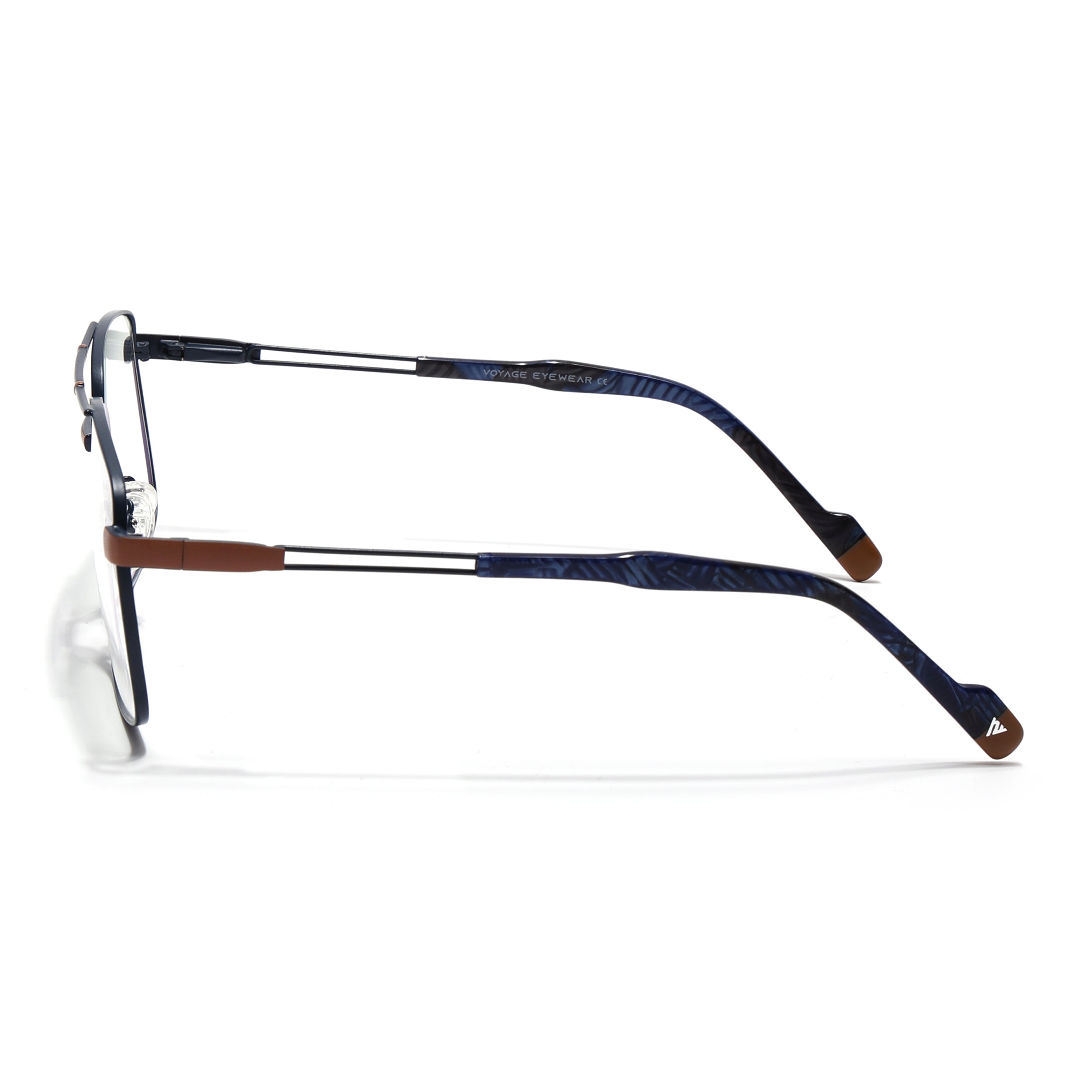 Voyage Blue & Brown Wayfarer Eyeglasses for Men & Women (73014FMG7076-C5)