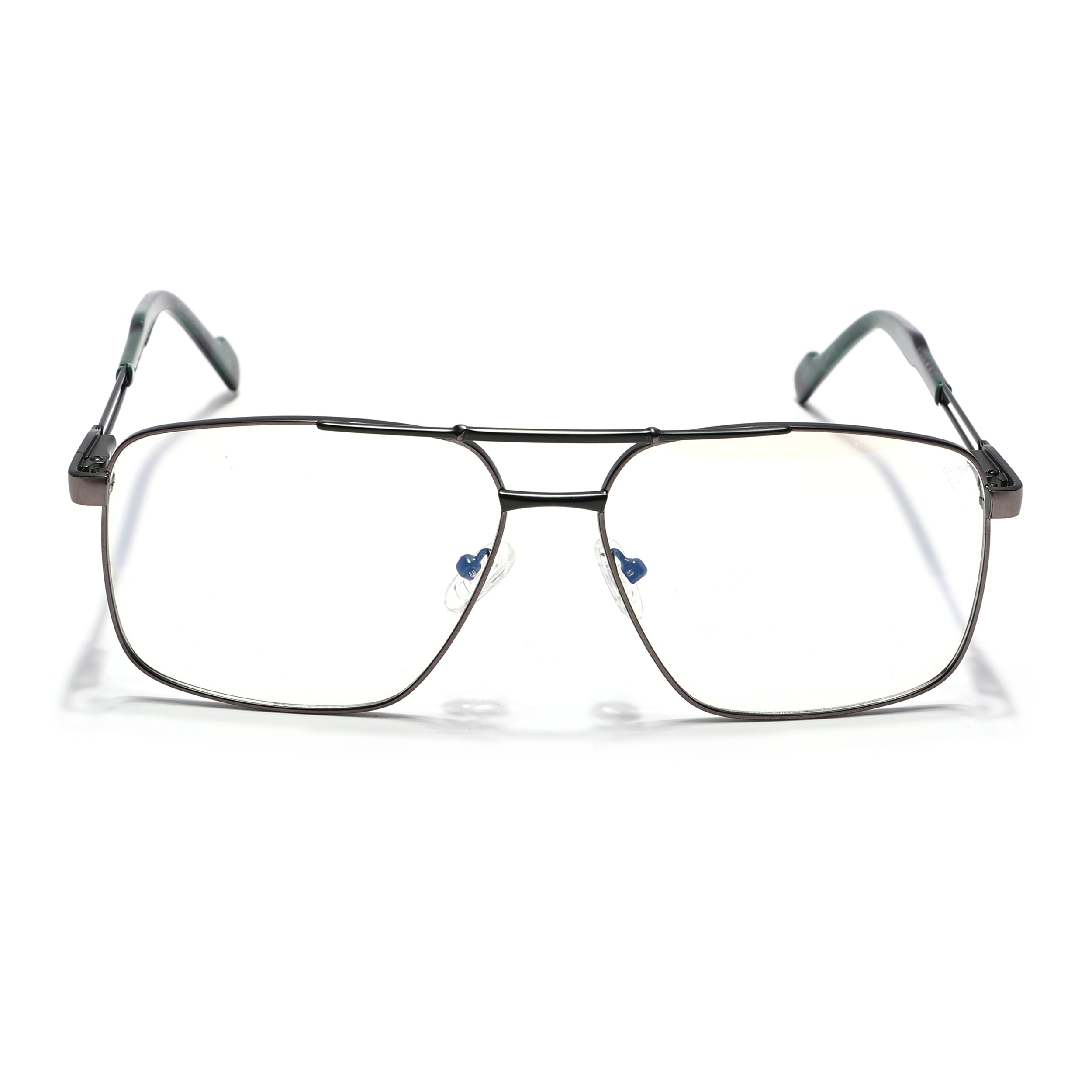 Voyage Silver & Green Wayfarer Eyeglasses for Men & Women (73014FMG7078-C7)
