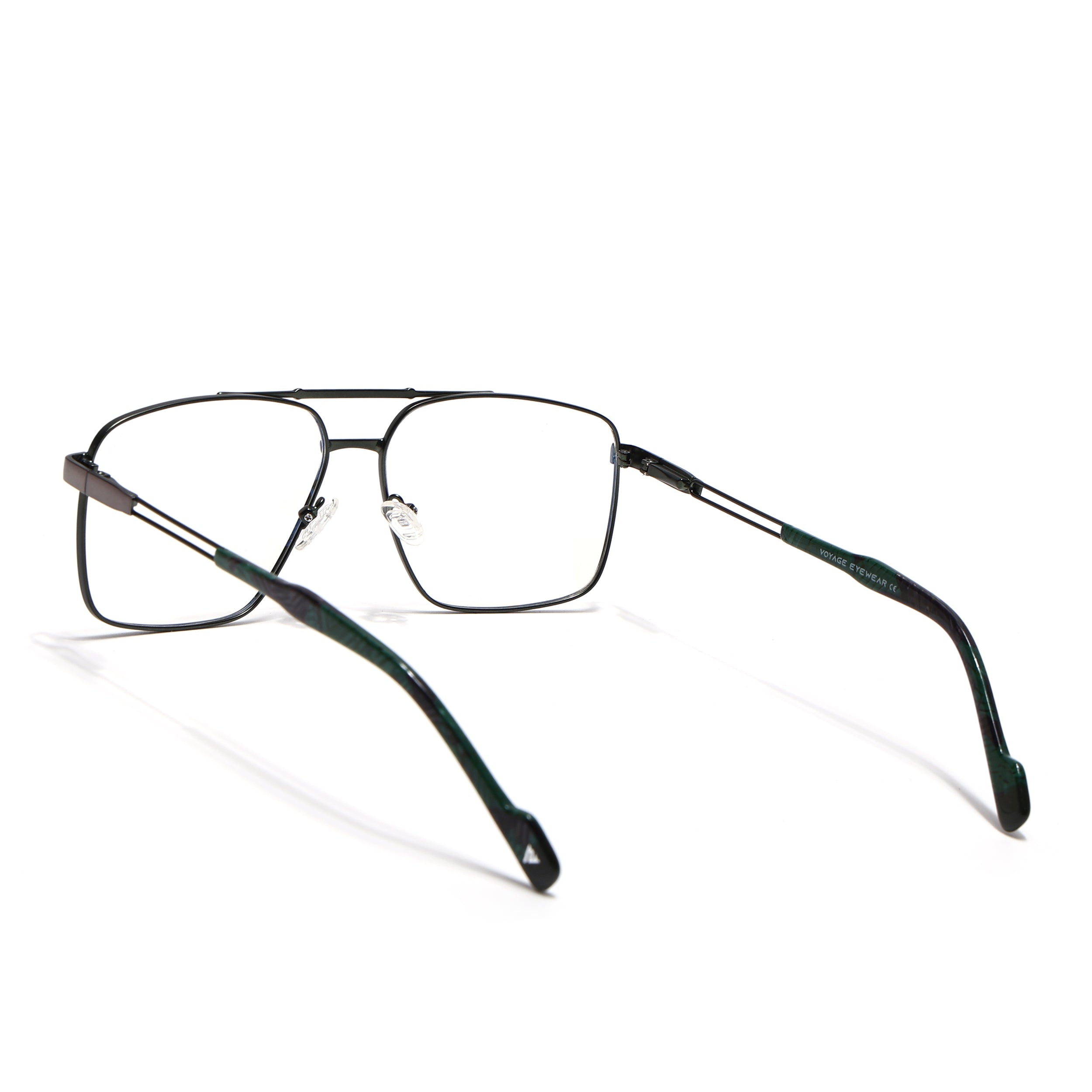 Voyage Silver & Green Wayfarer Eyeglasses for Men & Women (73014FMG7078-C7)