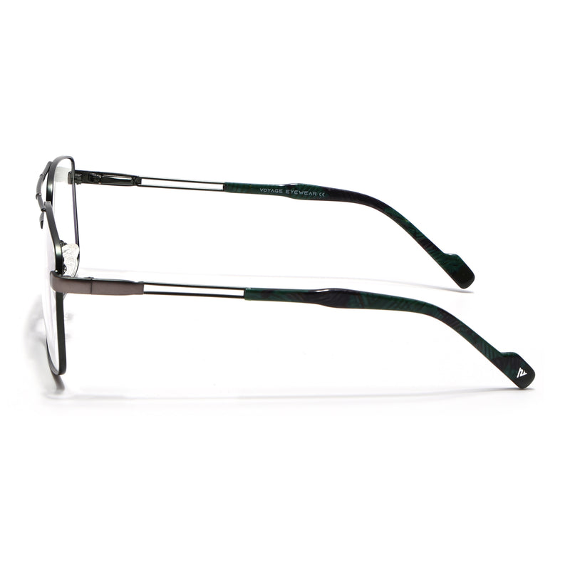 Voyage Silver & Green Wayfarer Eyeglasses for Men & Women (73014FMG7078-C7)