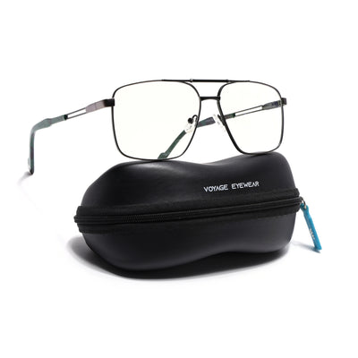Voyage Silver & Green Wayfarer Eyeglasses for Men & Women (73014FMG7078-C7)