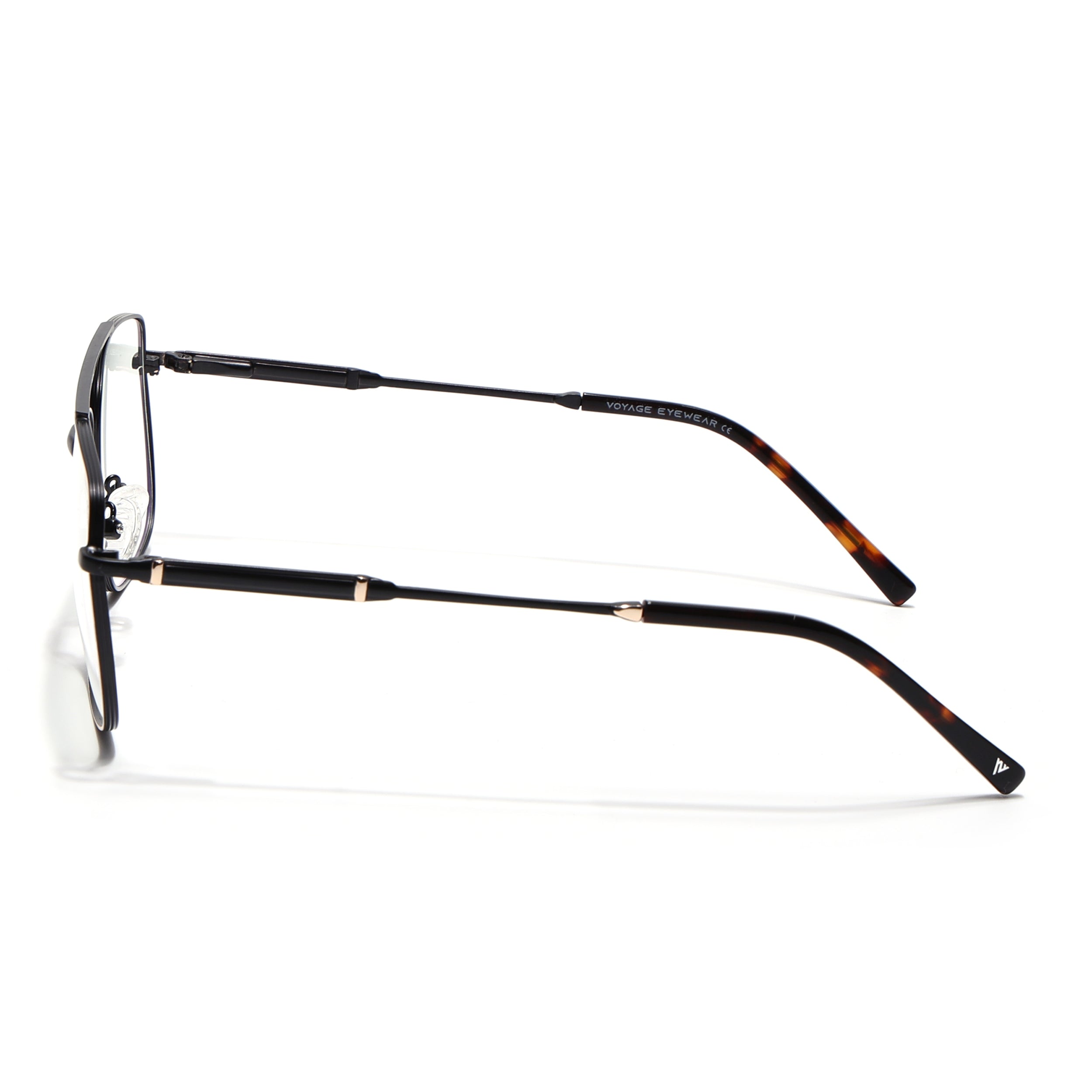 Voyage Golden & Black Wayfarer Eyeglasses for Men & Women (73015FMG7079-C1)