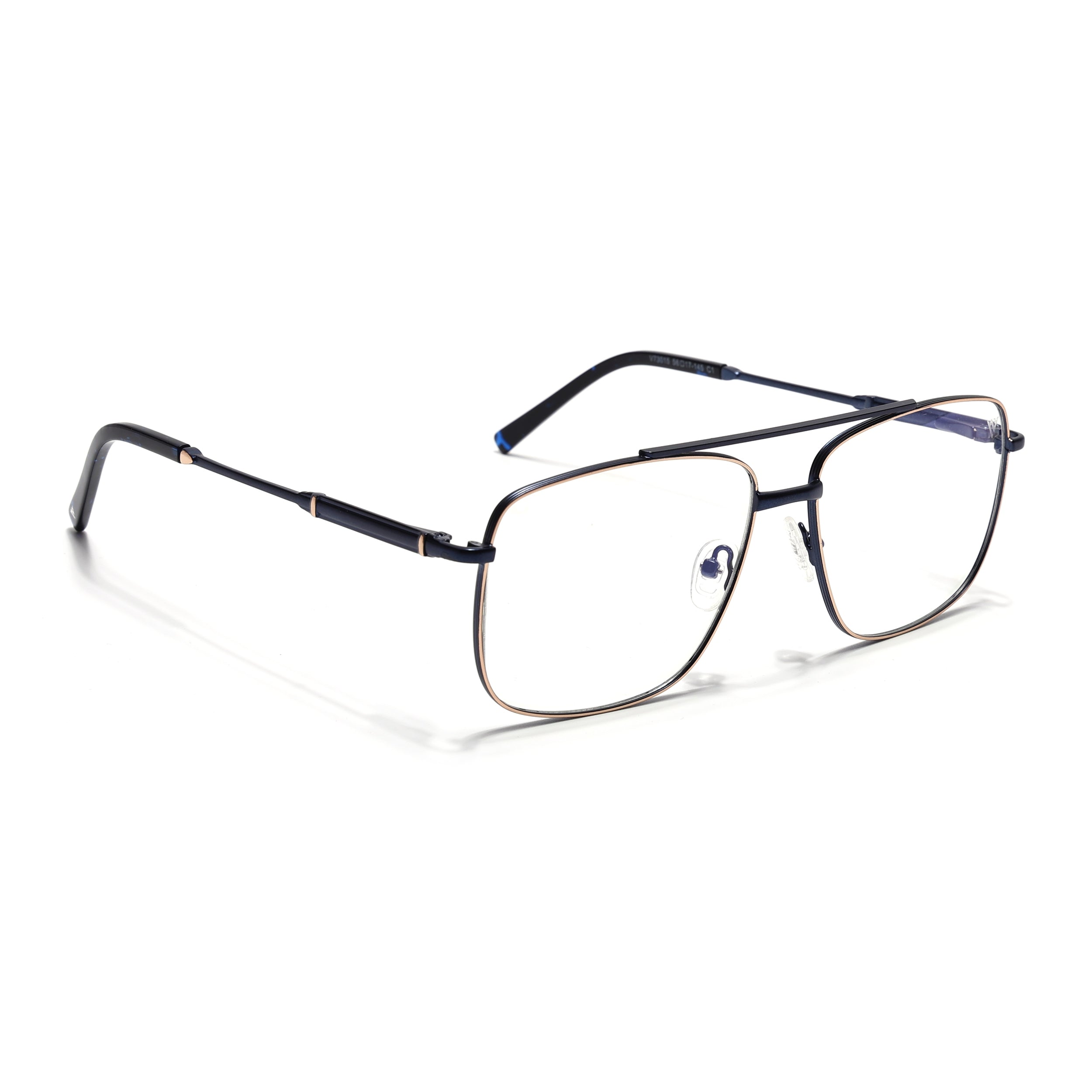 Voyage Golden & Navy Blue Wayfarer Eyeglasses for Men & Women (73015FMG7080-C2)