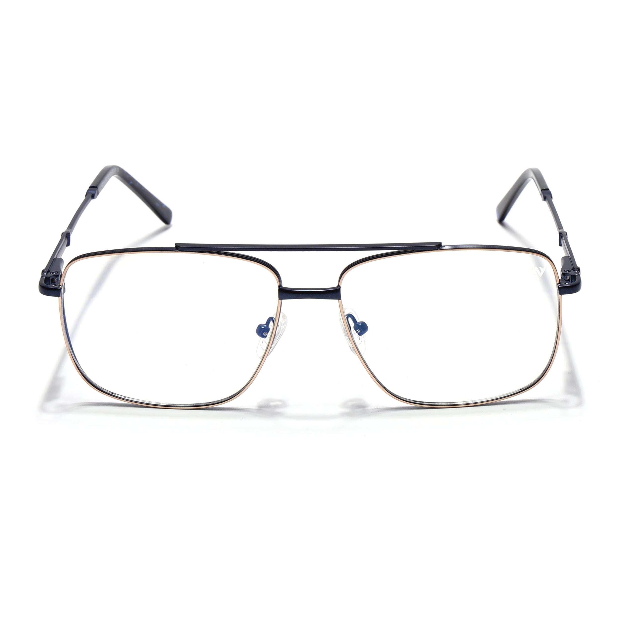 Voyage Golden & Navy Blue Wayfarer Eyeglasses for Men & Women (73015FMG7080-C2)