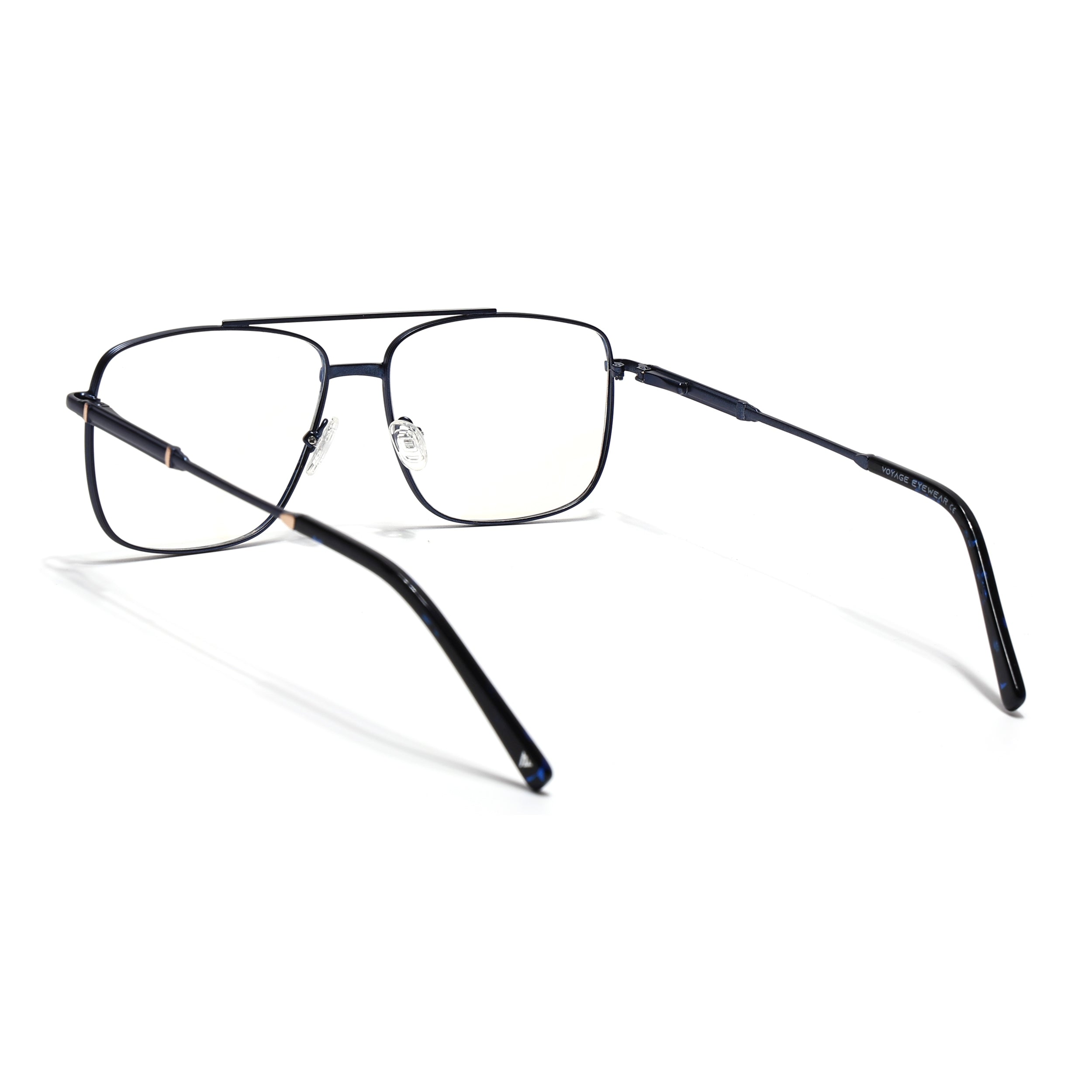 Voyage Golden & Navy Blue Wayfarer Eyeglasses for Men & Women (73015FMG7080-C2)