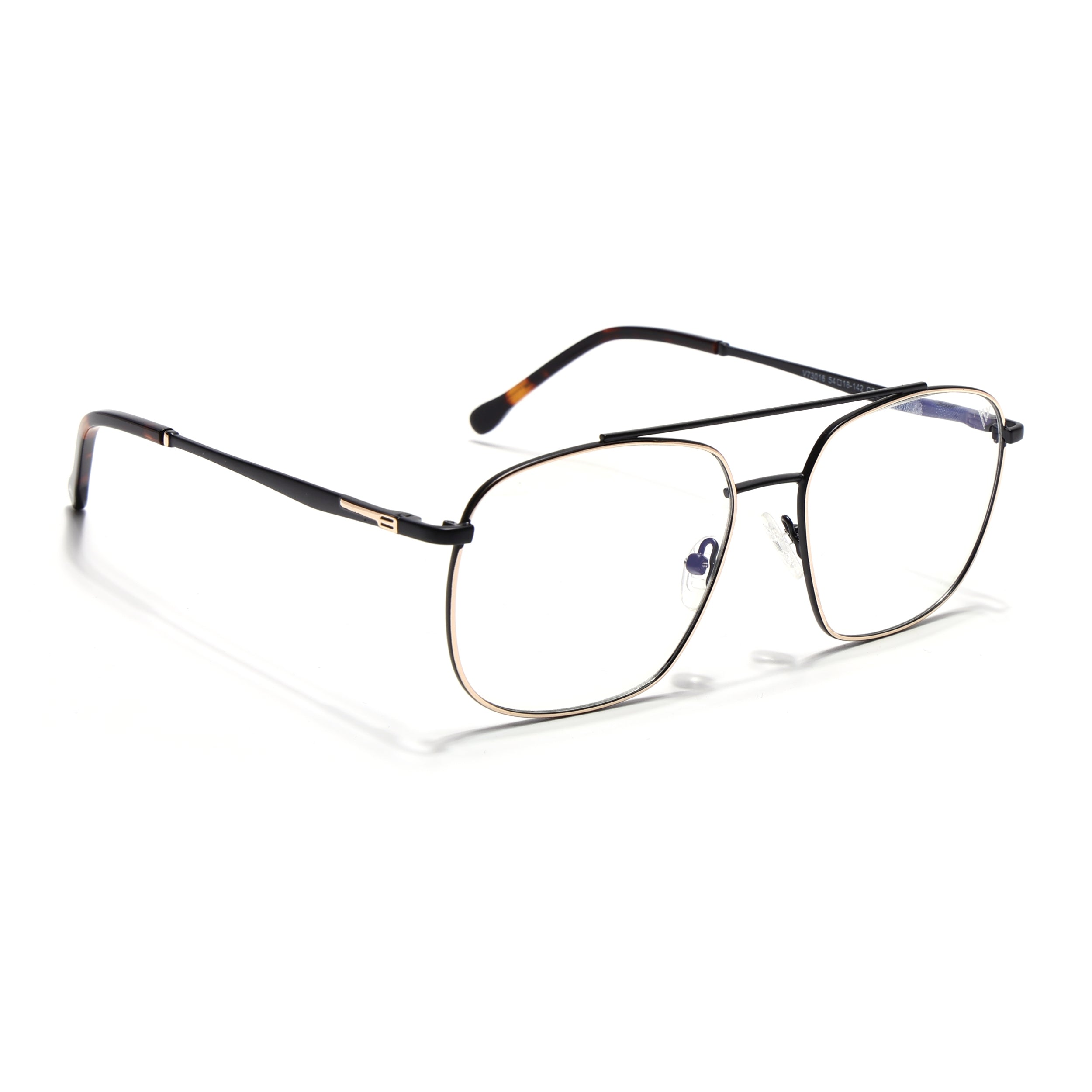 Voyage Golden & Black Wayfarer Eyeglasses for Men & Women (73016FMG7088-C3)